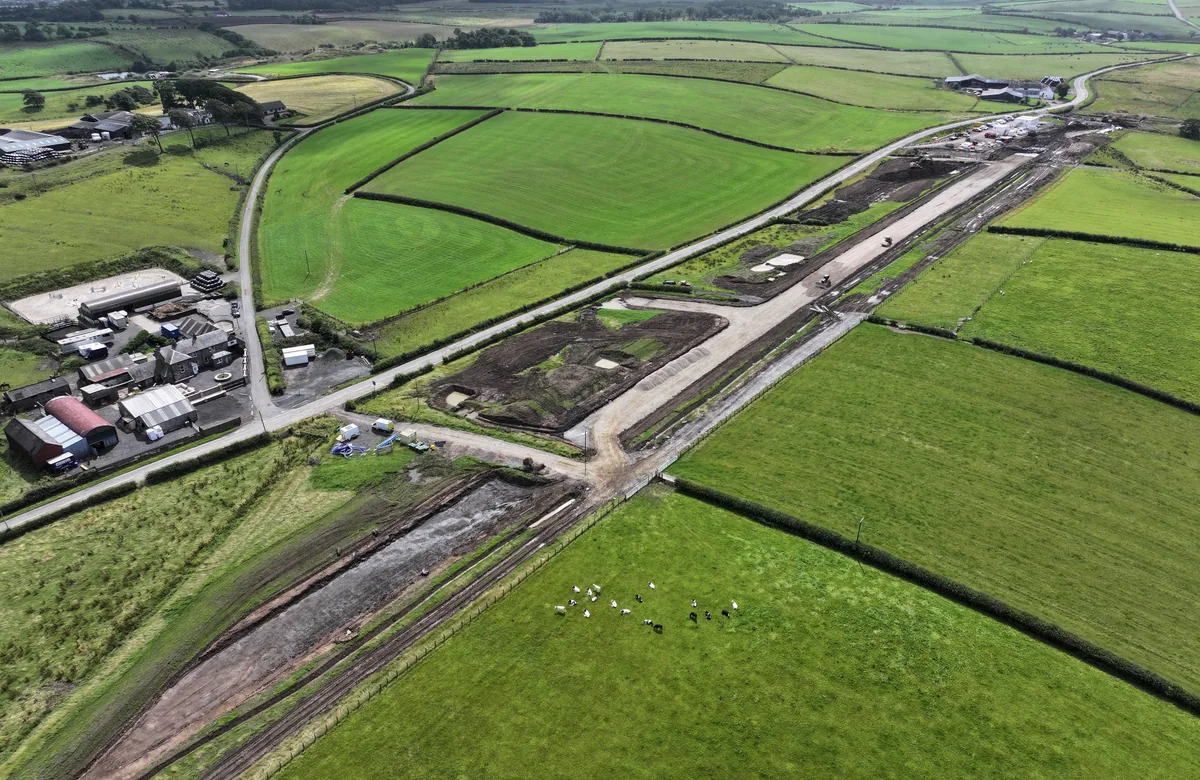 New infrastructure works through agricultural land