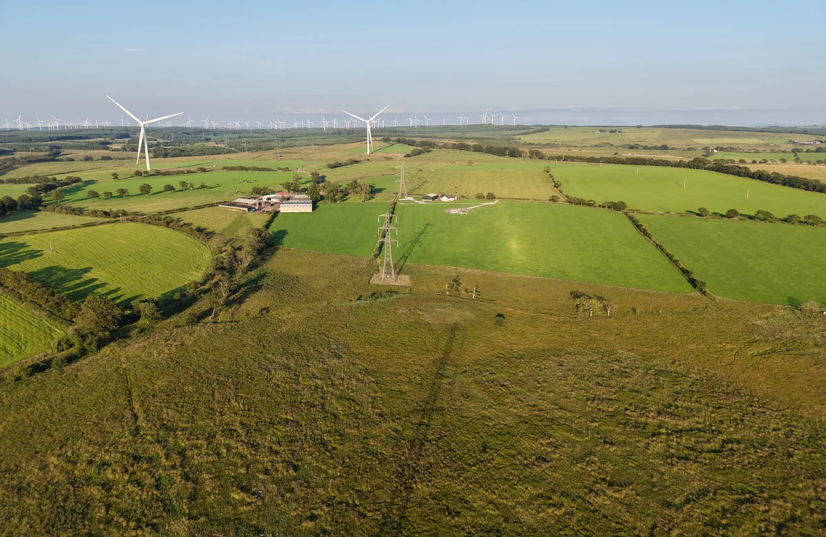 Wind turbines on Scottish rural land