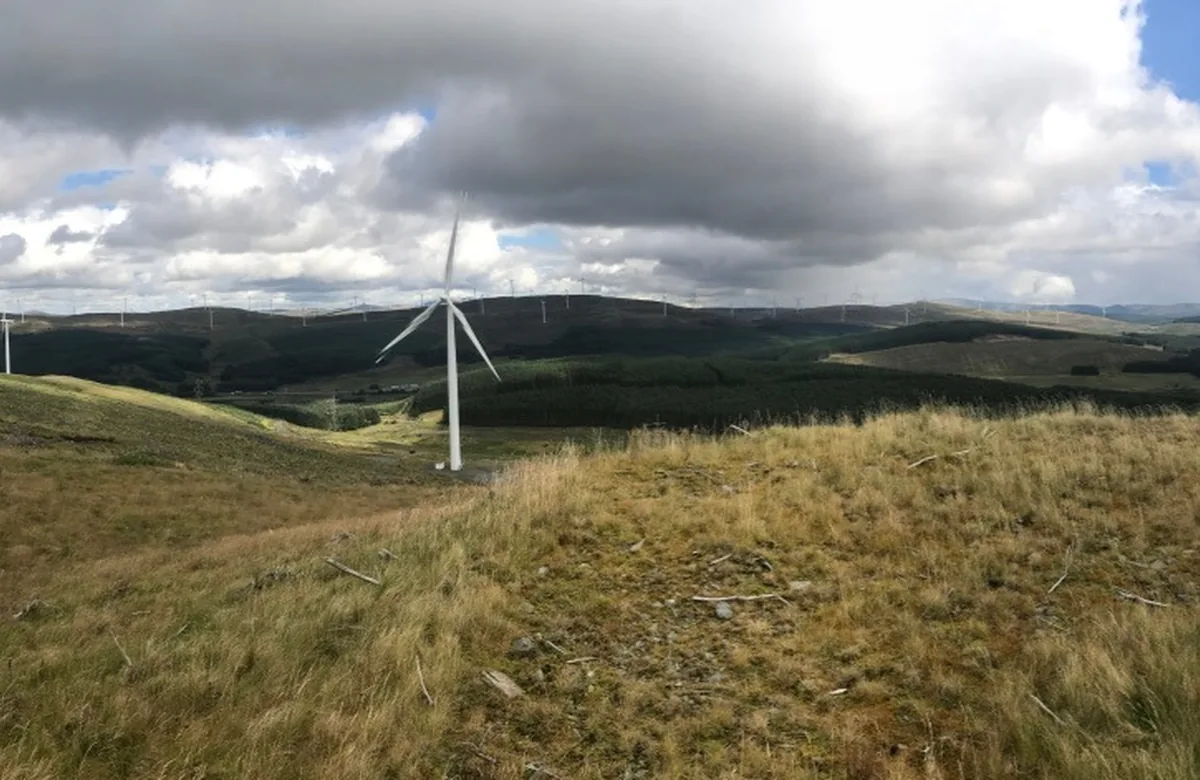 Wind farm development on a rural hillside