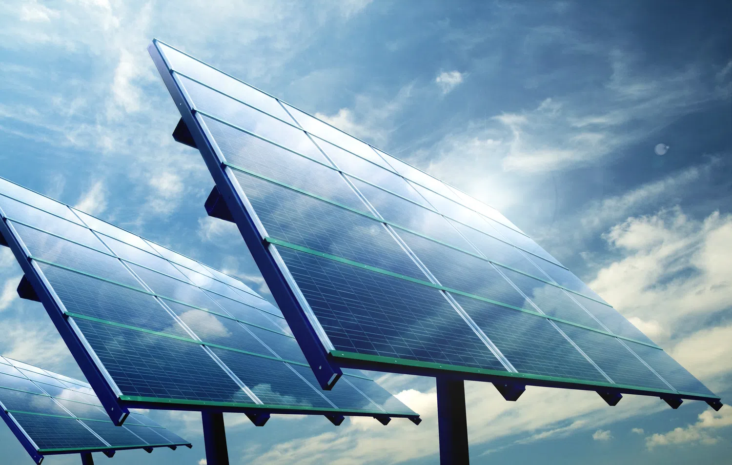 Solar panels at a renewable energy development